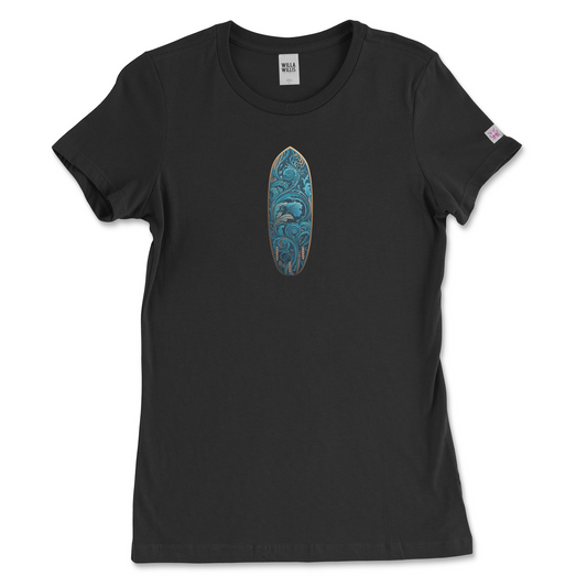 Slim fit graphic tee - Surf Board (Dark Blue )