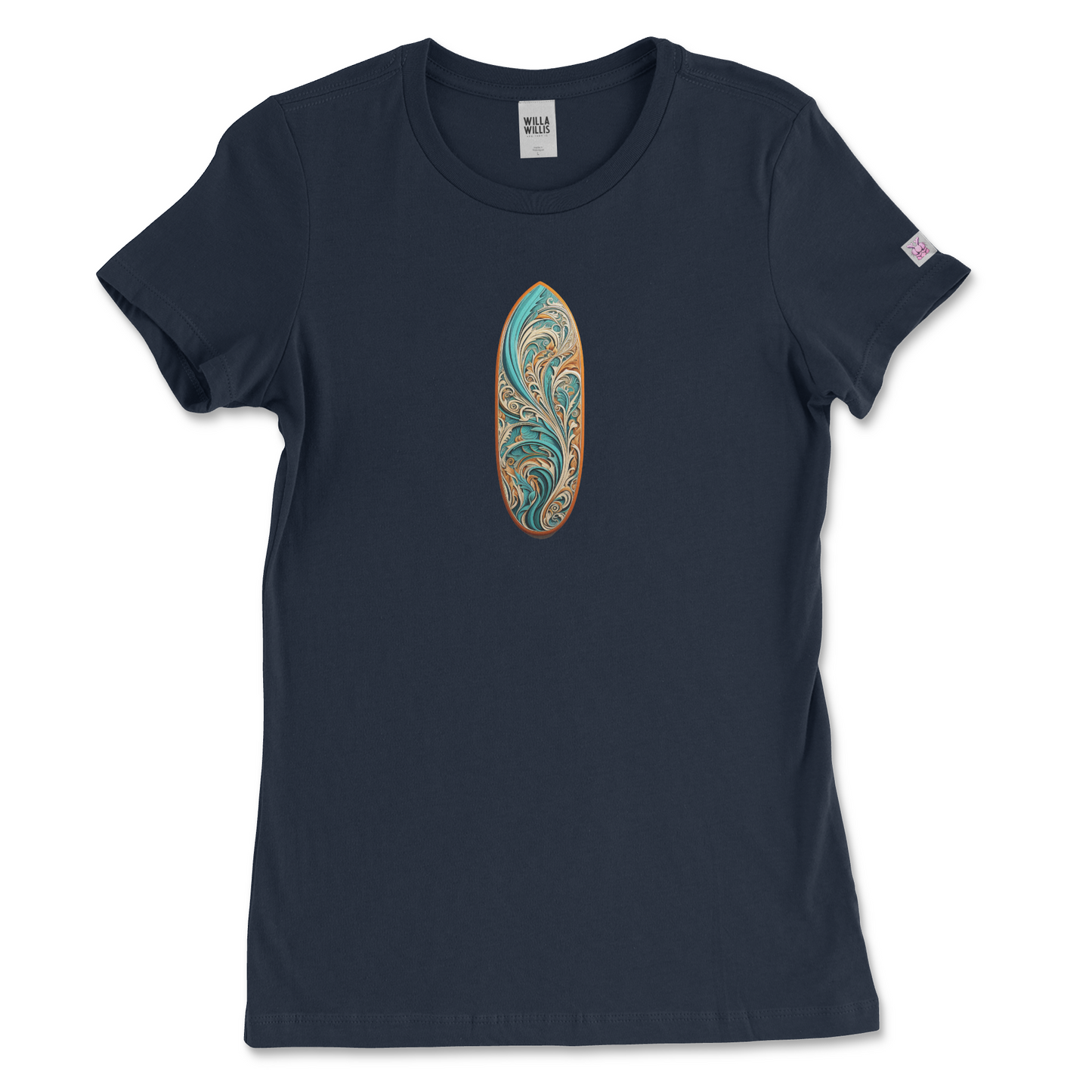 Slim fit graphic tee - Surf Board (Light Blue)
