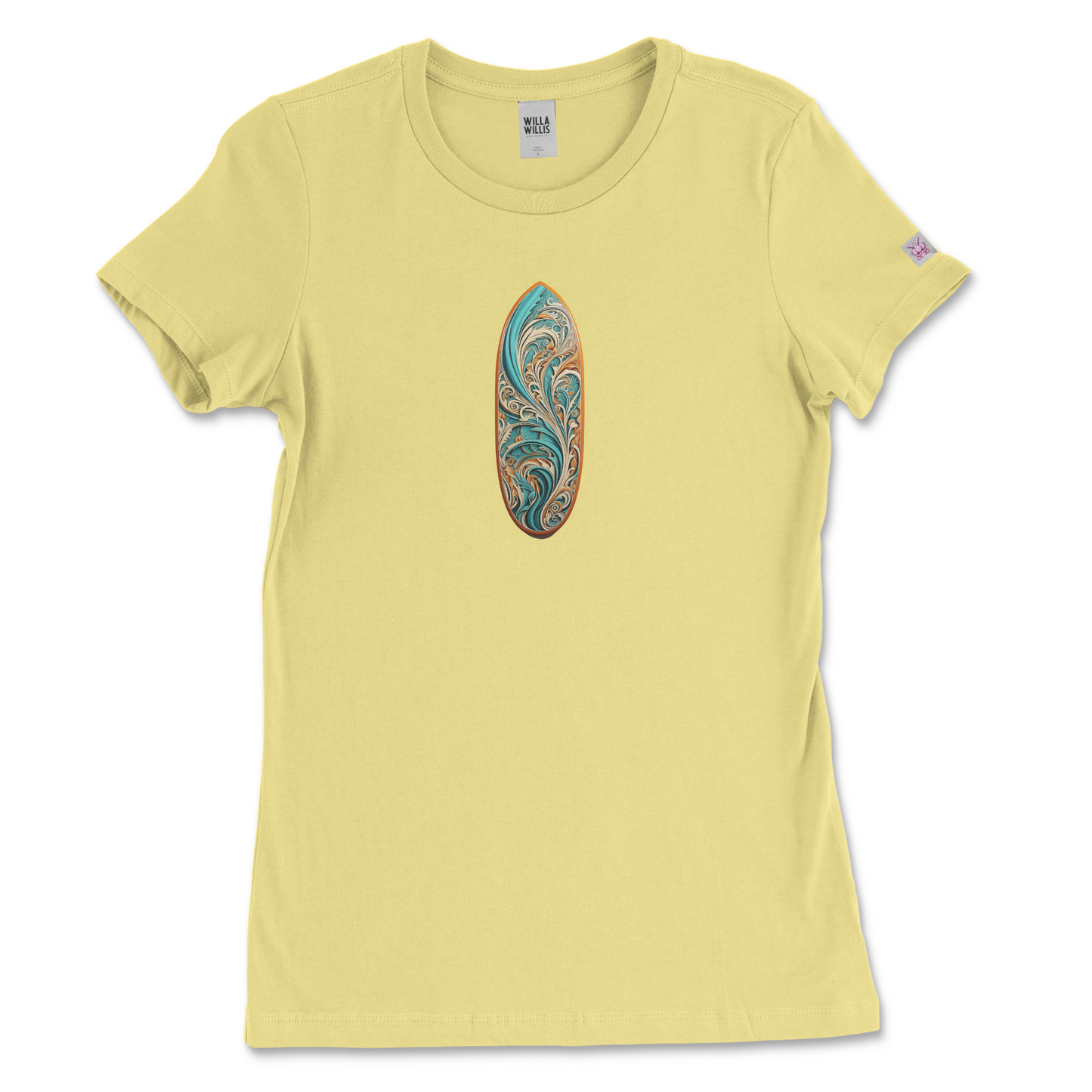 Slim fit graphic tee - Surf Board (Light Blue)