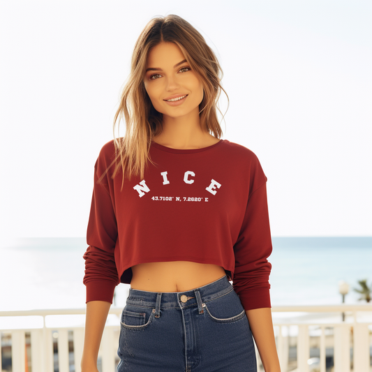 WRU NICE Crop Crew Fleece